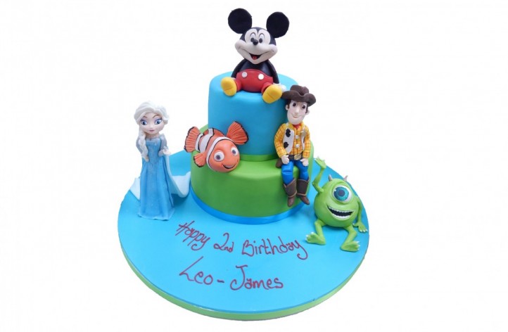 Tiered Disney Characters Cake